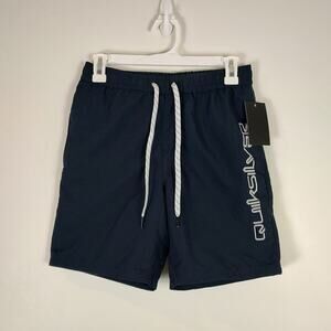 Quiksilver Behind the Waves navy blue casual beach swim trunks mens XS BRAND NEW